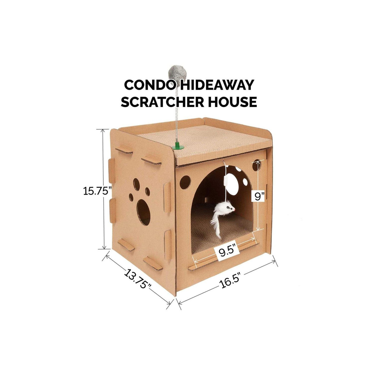 Corrugated Cat Scratcher House with Catnip Q336976