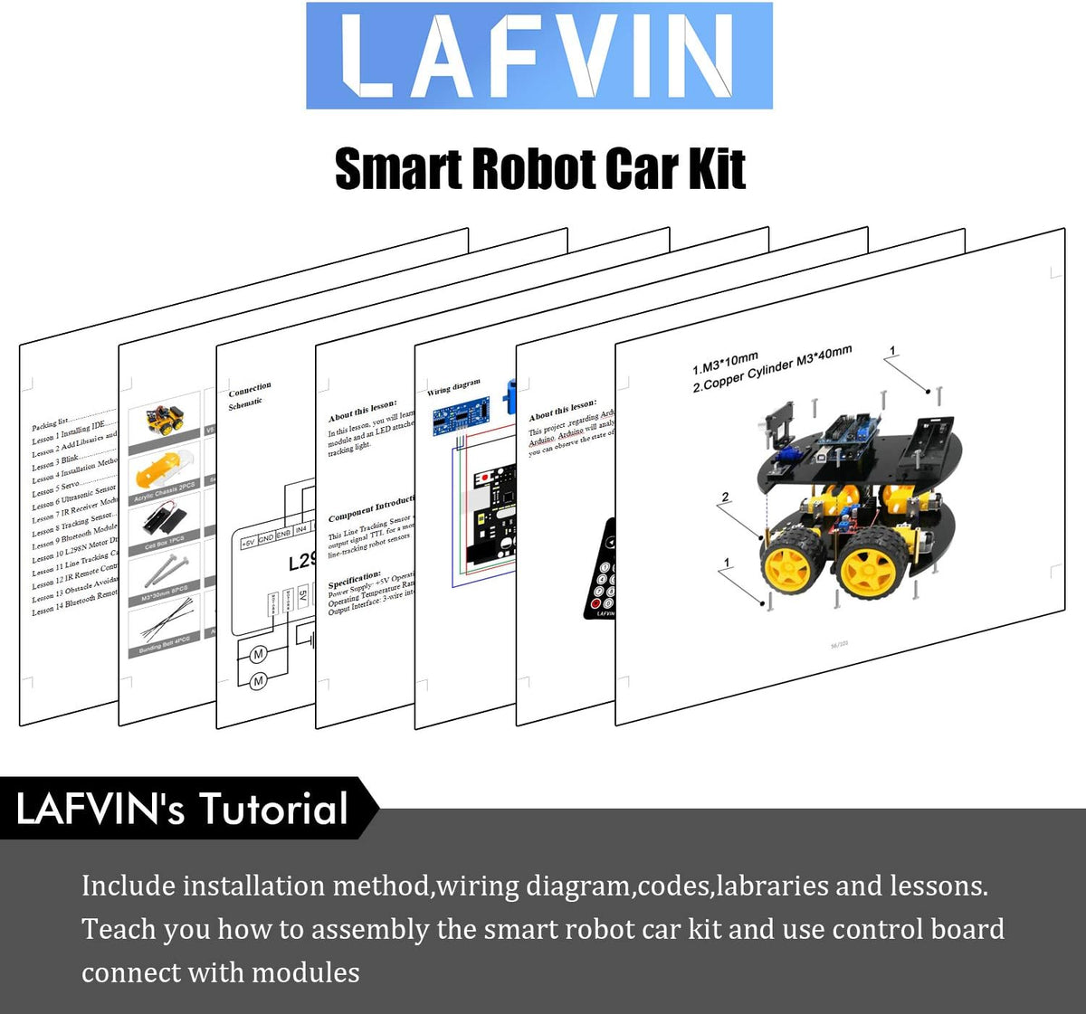 Smart Robot Car Kit with Ultrasonic Sensor and Bluetooth Module H852