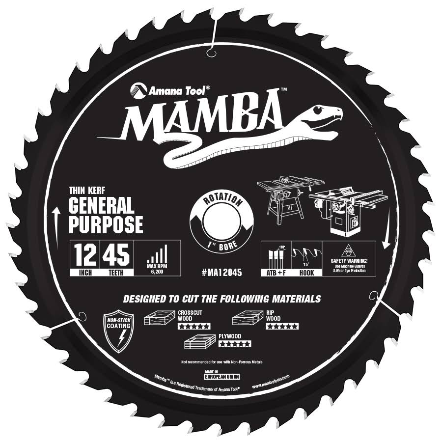 12 inch 45T Carbide Tipped Thin Kerf Miter Saw Blade S808331