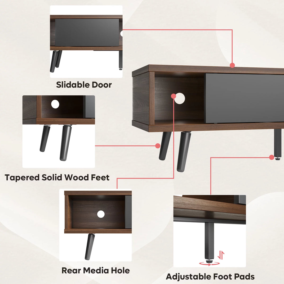 Mid Century Modern TV Stand with Storage P239