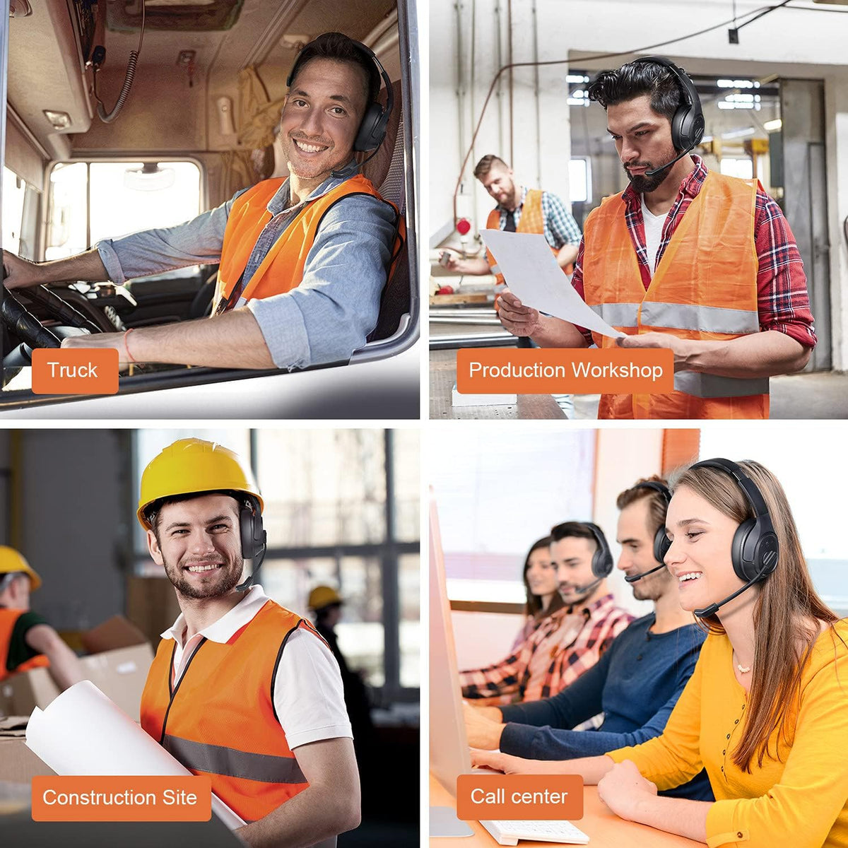 Noise Canceling Trucker Bluetooth Headset with Microphone N819410