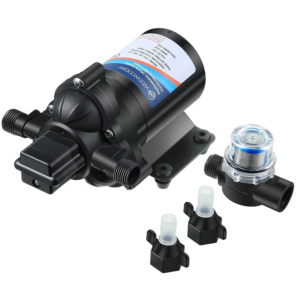 12V Diaphragm Water Pump with Pressure Switch 3.5 GPM 45 PSI K3296