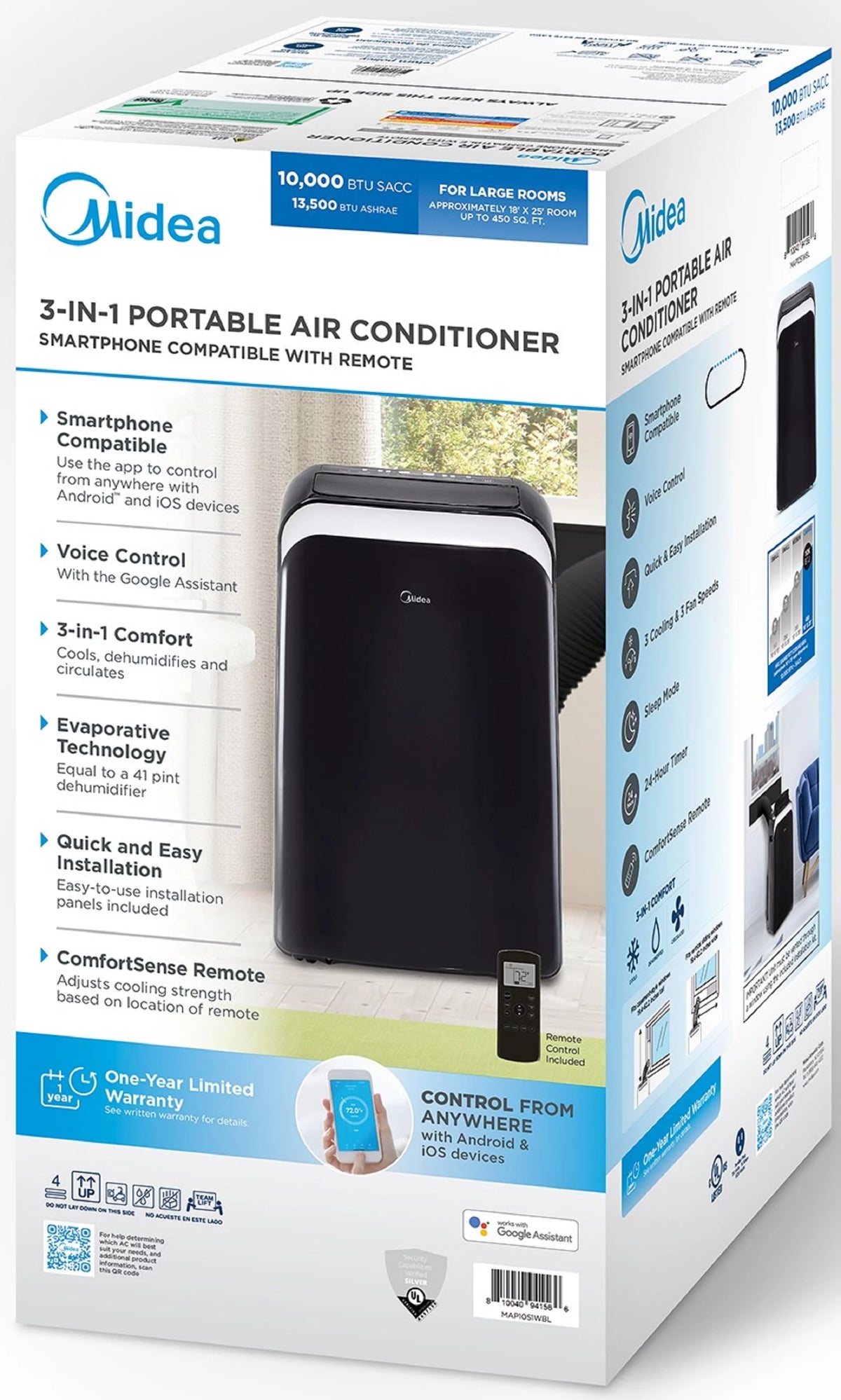 10,000 BTU Smart Portable Air Conditioner with Remote L42668