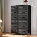 12 Drawer Fabric Dresser with Steel Frame and Wooden Top N382