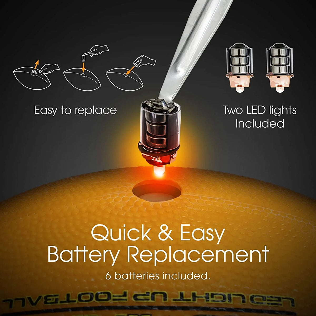 Light Up Official Size Water Resistant Football with Pump I12810