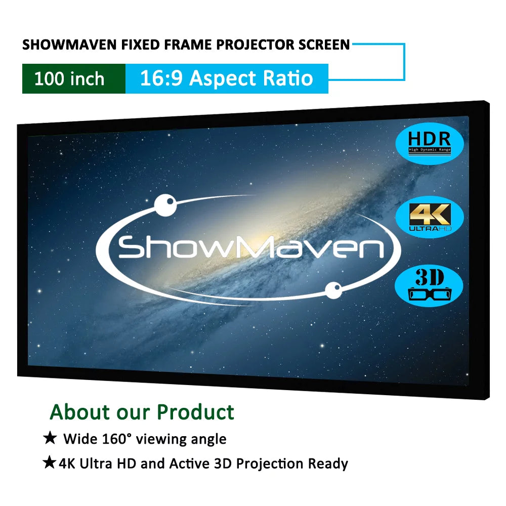 120in Fixed Frame 16:9 4K Projector Screen H6260