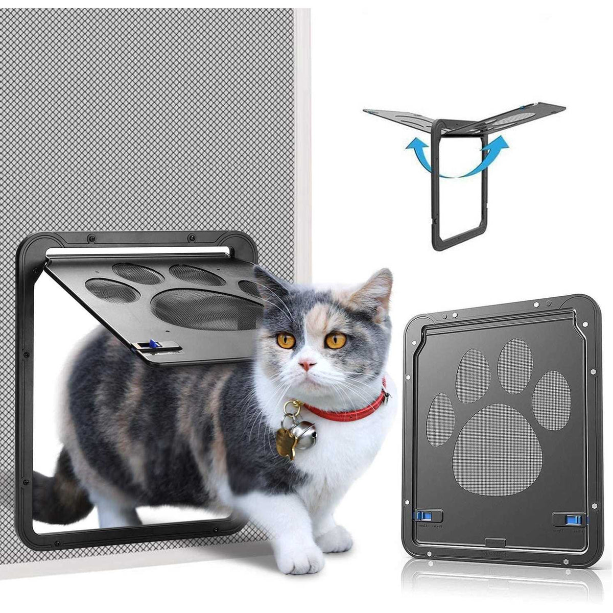 Pet Screen Door 8x10x0.4 inch Black X890