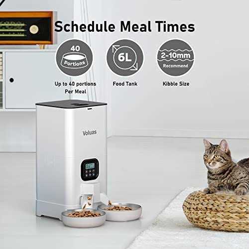 Automatic Cat Feeder with 2 Stainless Steel Bowls T475