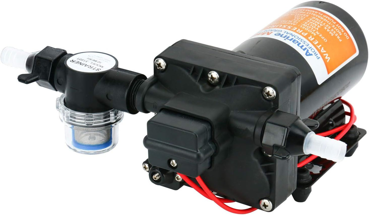 12V Fresh Water Pressure Diaphragm Pump 5 GPM 55 PSI Self Priming M9290