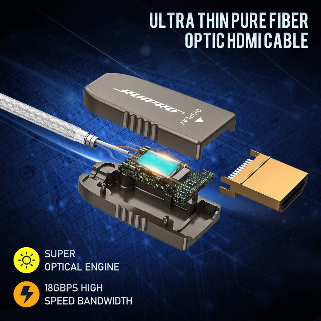 Fiber Optic HDMI Cable 50 Feet 4K60Hz 18Gbps HDR10 ARC P9285