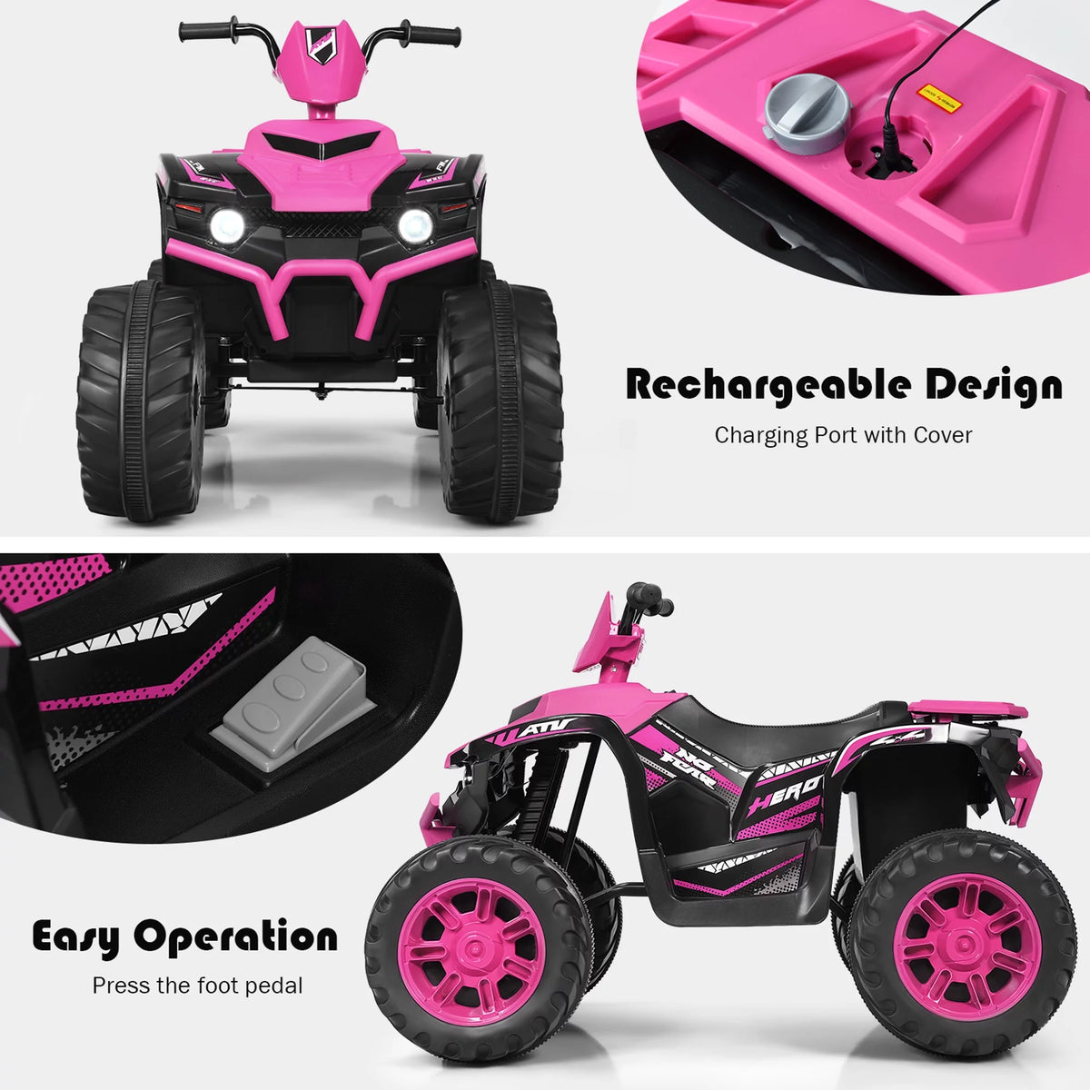 12V Electric Kids Ride On ATV 4-Wheeler Quad I387220