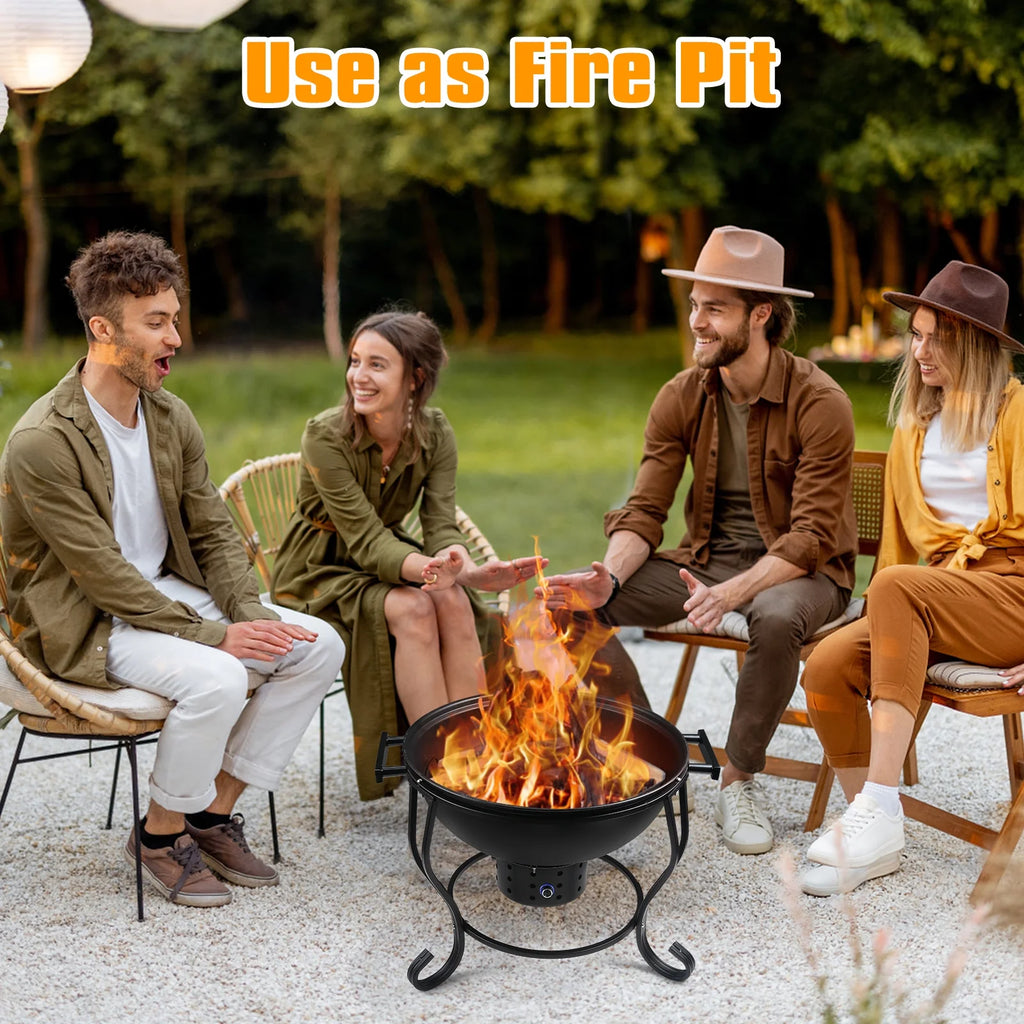 17 inches Portable Charcoal Grill with Adjustable Fan C7546