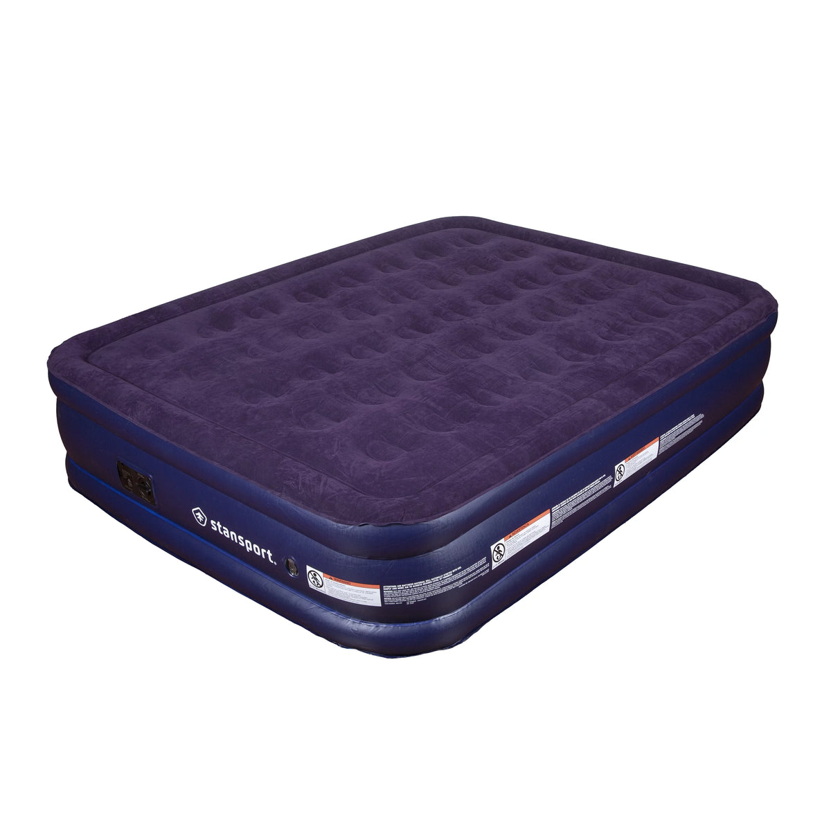 Queen Double High Inflatable Air Bed Blue Camping Mattress M93869