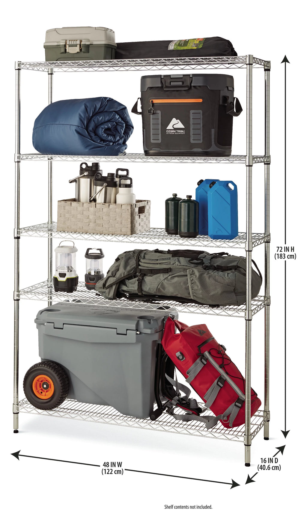 Chrome Wire 5-Tier Heavy Duty Shelf Q48830