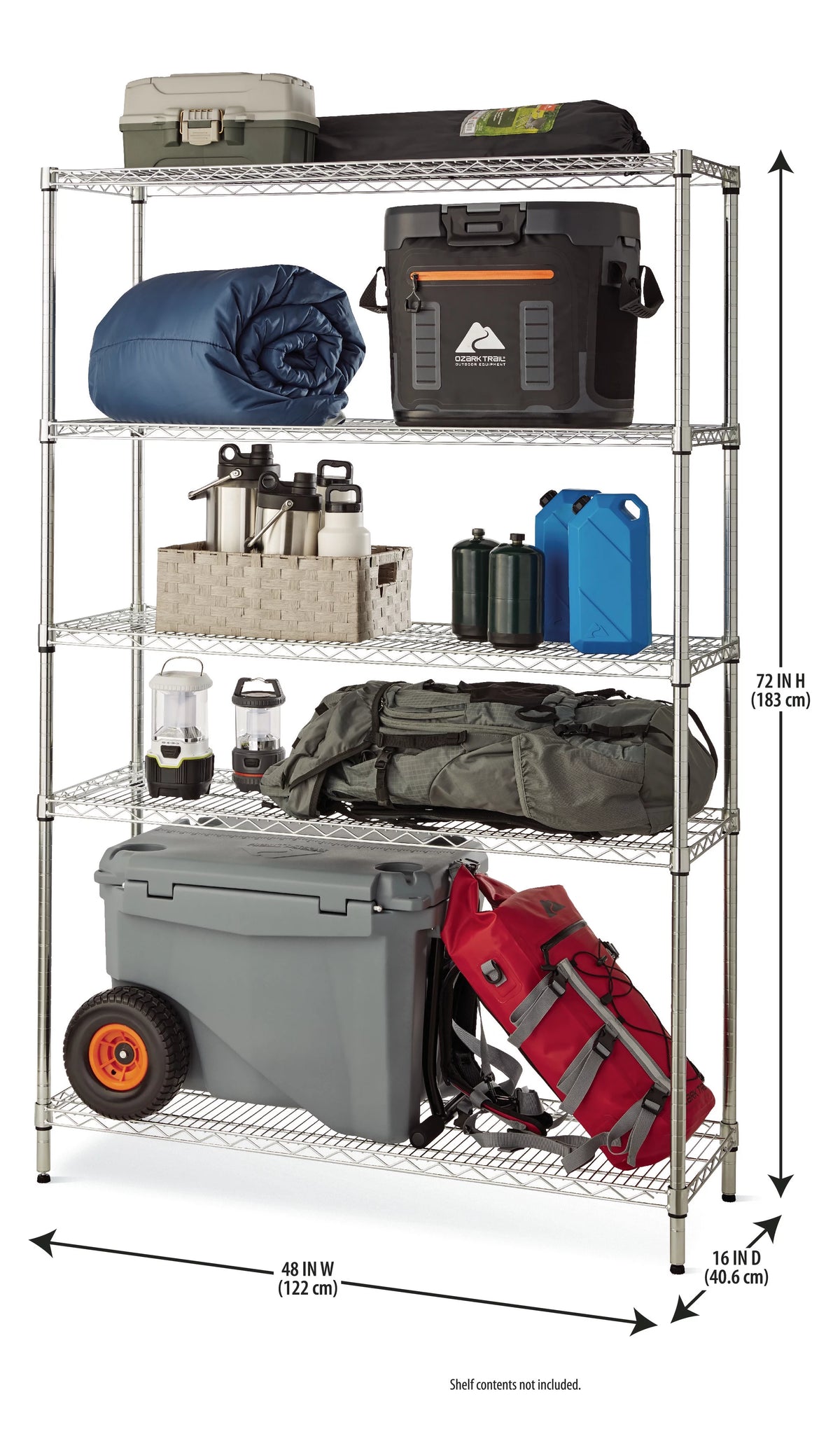 Chrome Wire 5-Tier Heavy Duty Shelf Q48830