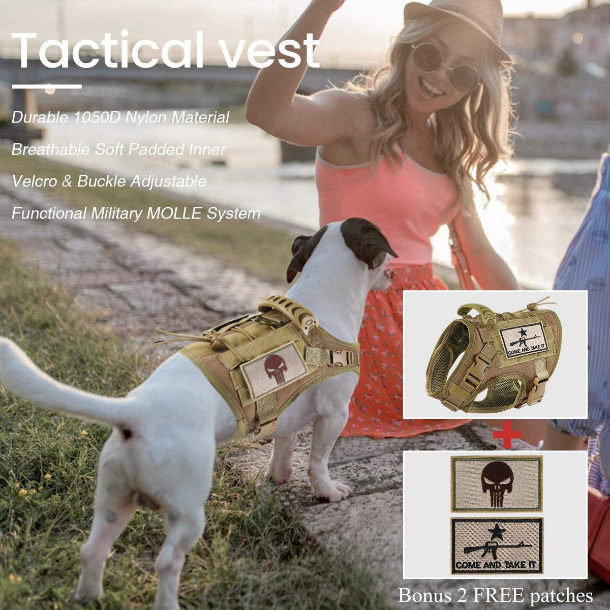 Adjustable Tactical Dog Harness with Rubber Handle O78161