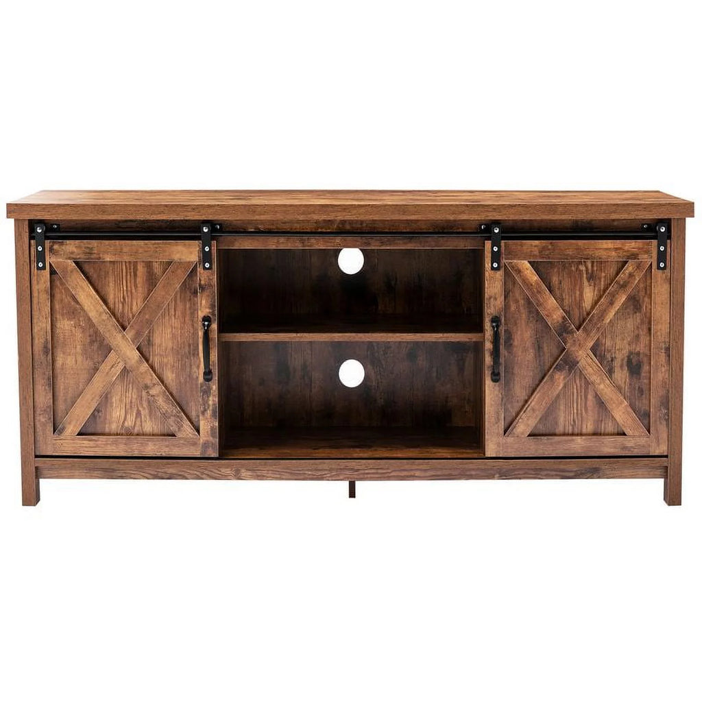 58 Farmhouse Sliding Barn Door TV Stand B5069