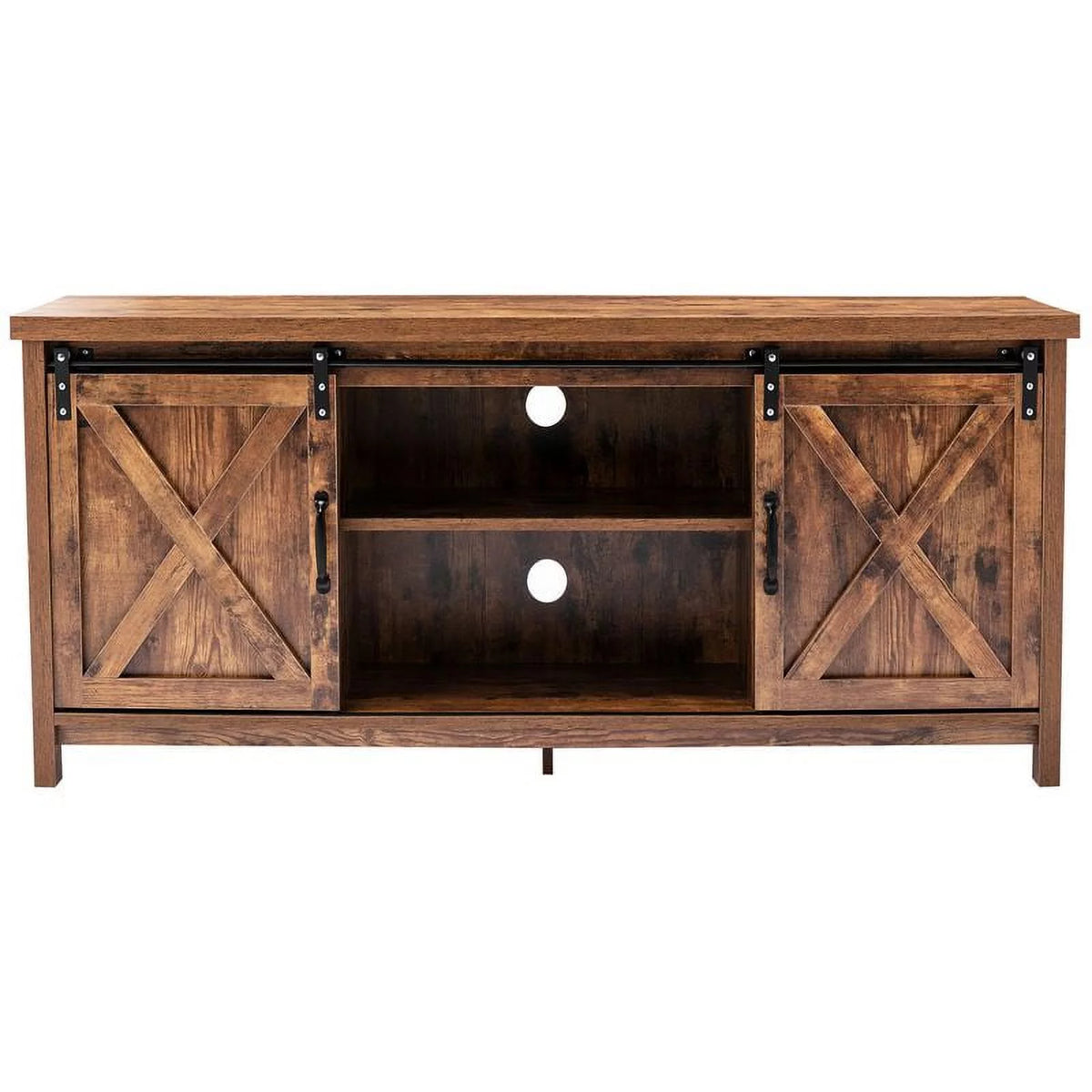 58 Farmhouse Sliding Barn Door TV Stand B5069