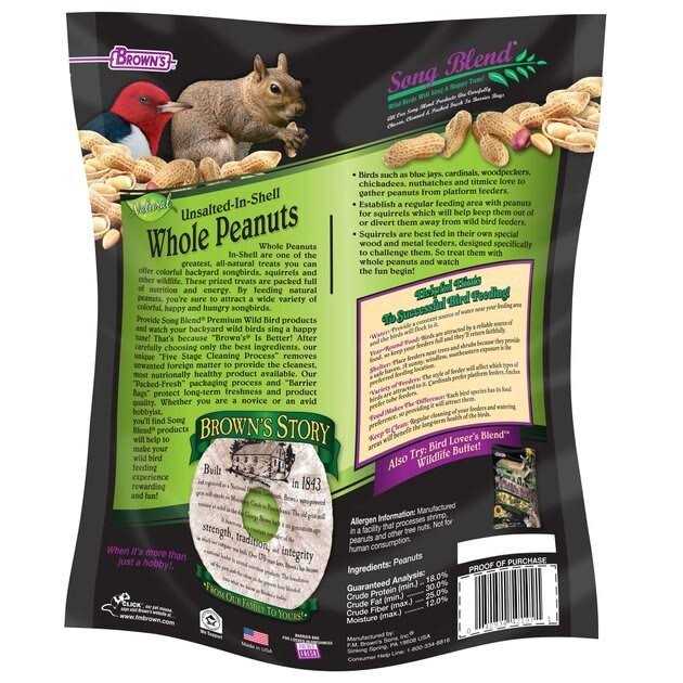 Unsalted In-Shell Whole Peanuts Bird Food D487386