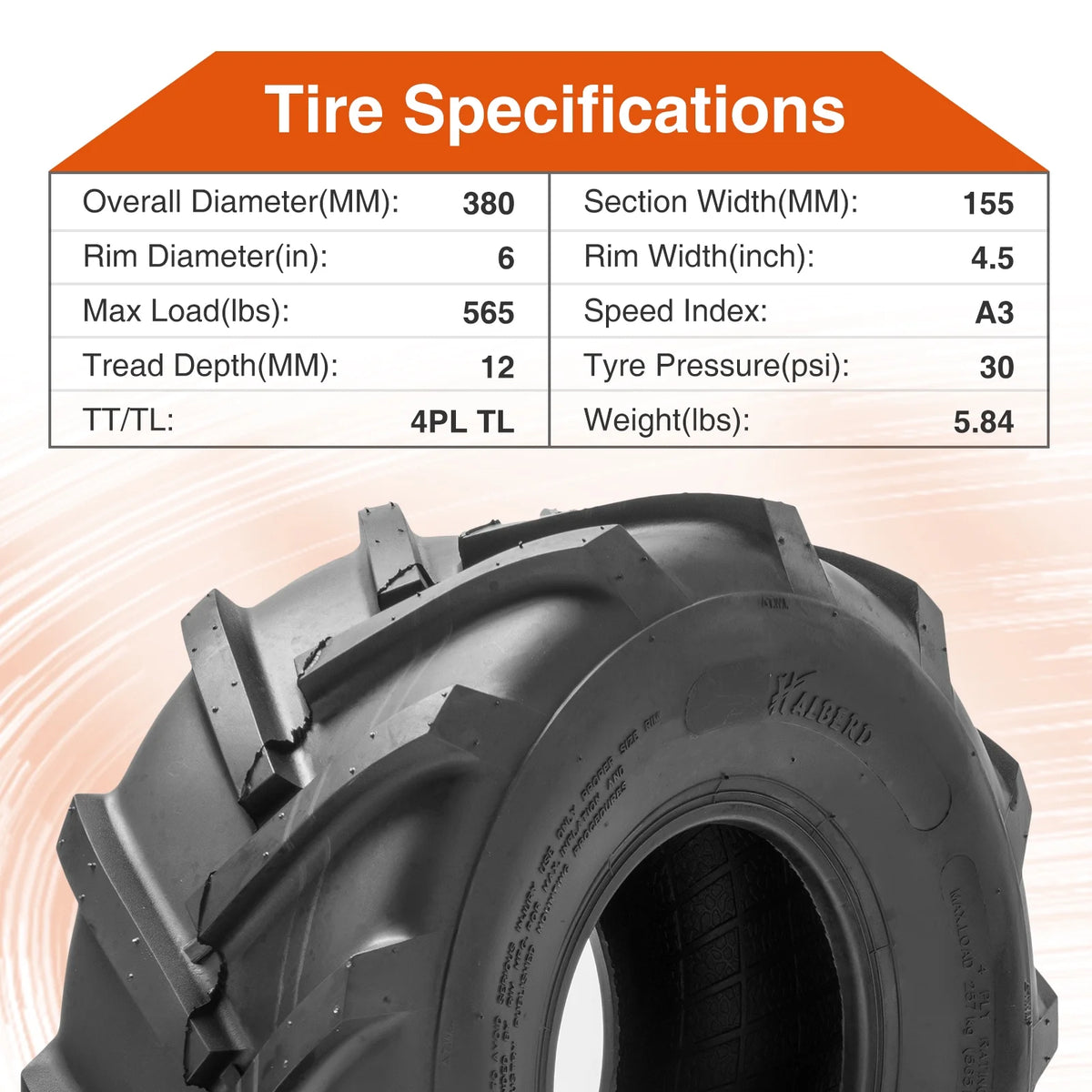 15x6.00-6 Lawn Mower Turf Tires 2 Set T316