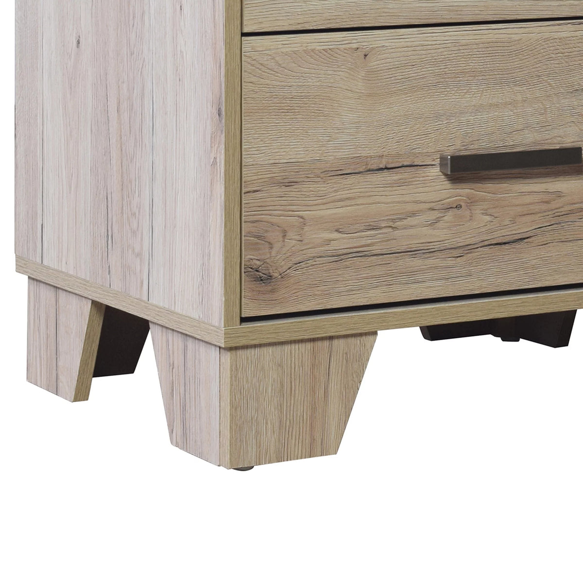 2 Drawers Light Oak Nightstand W6611