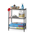 Steel 3-Tier Storage Shelf Unit Black D3083