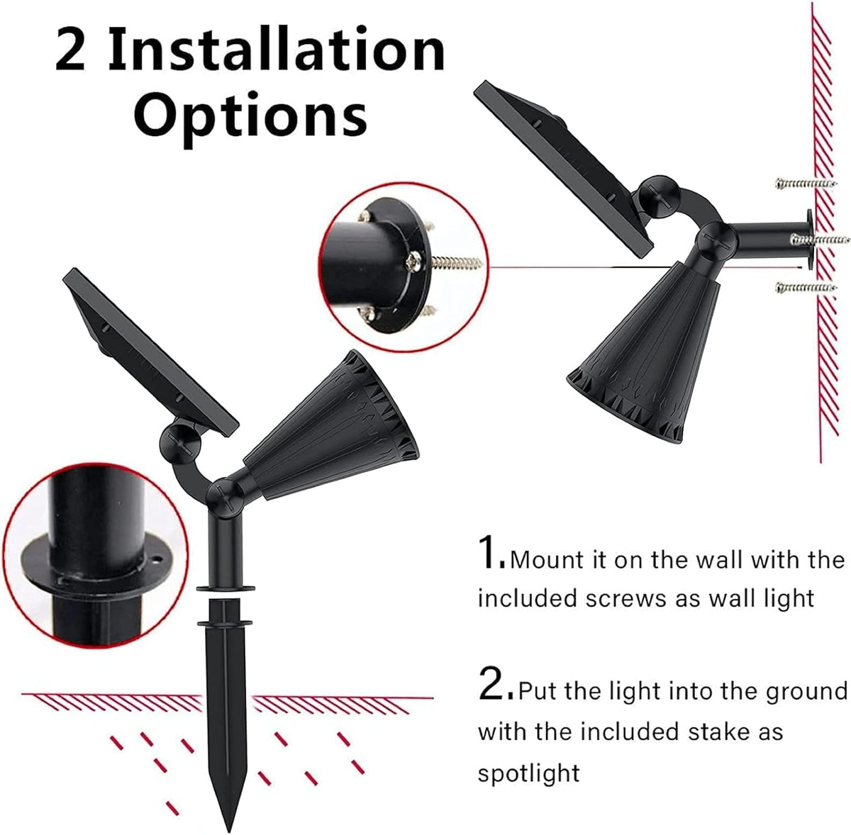 Solar Powered LED Garden Spotlights 4 PC S332