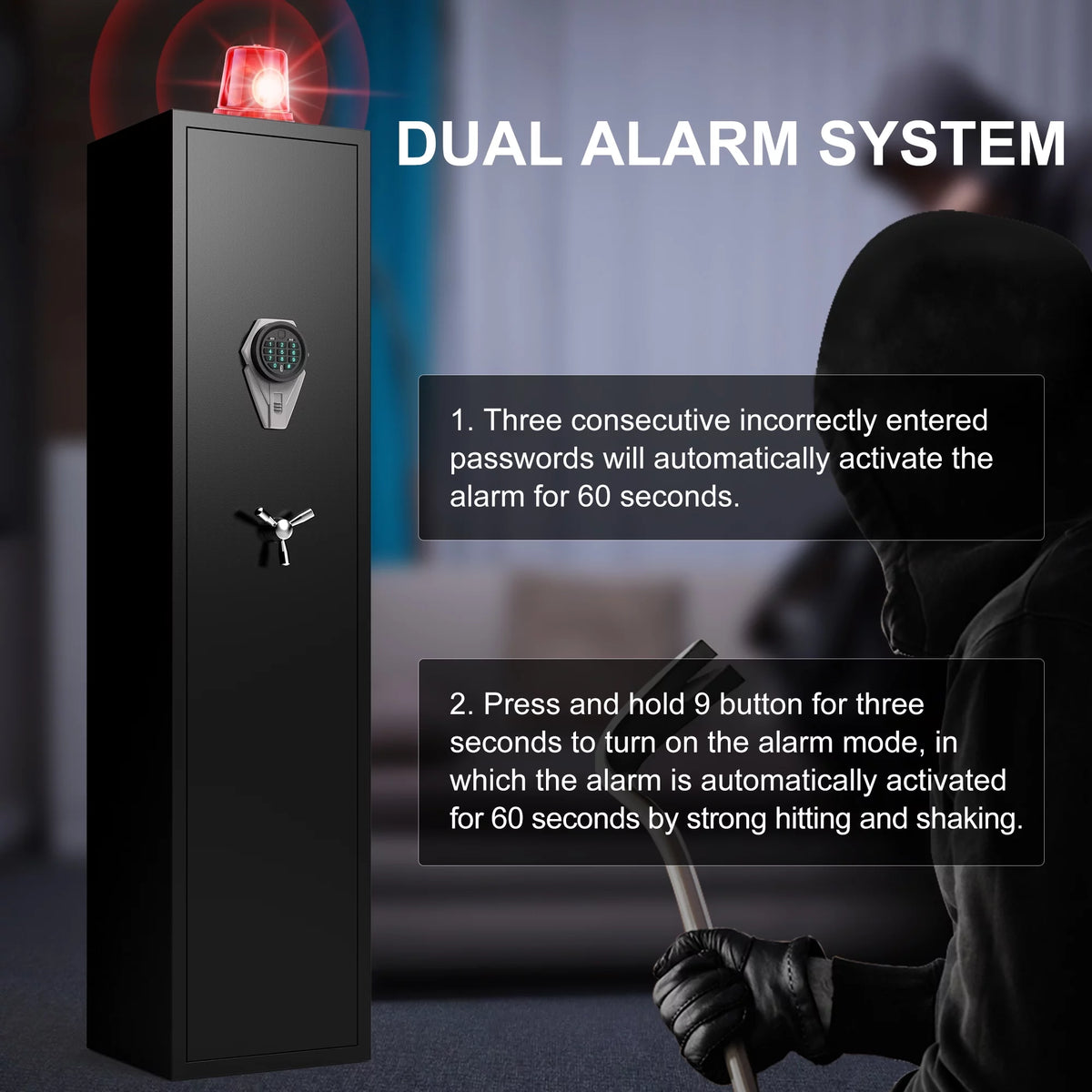 Digital Gun Safe with Alarm System and LED Light E36196