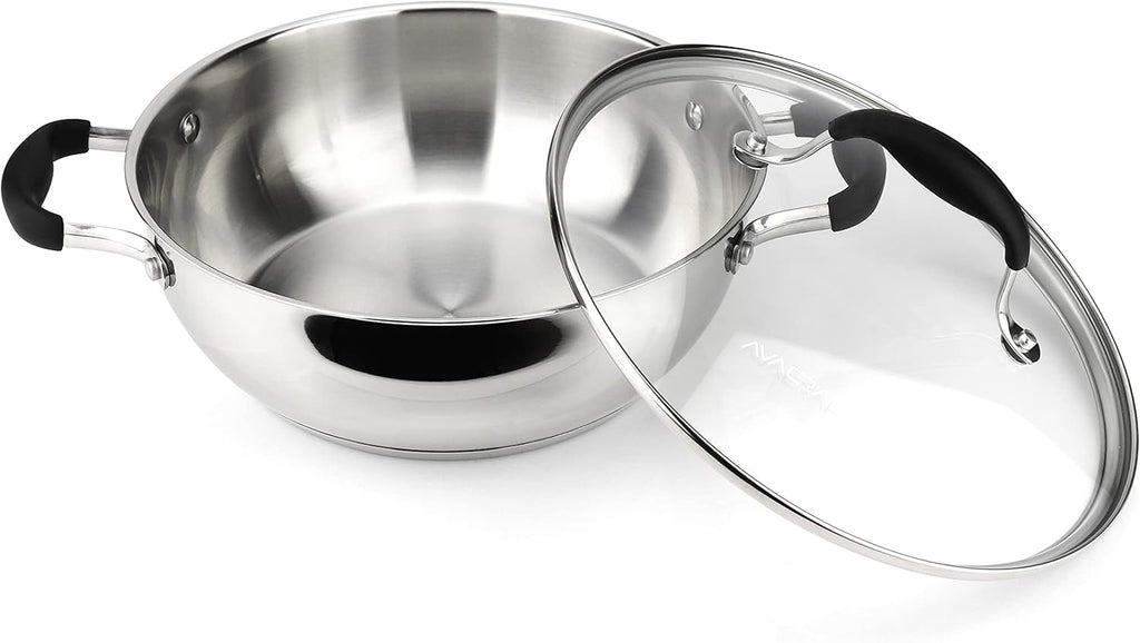 18/10 Stainless Steel 11 Inch Everyday Pan with Glass Lid U5337