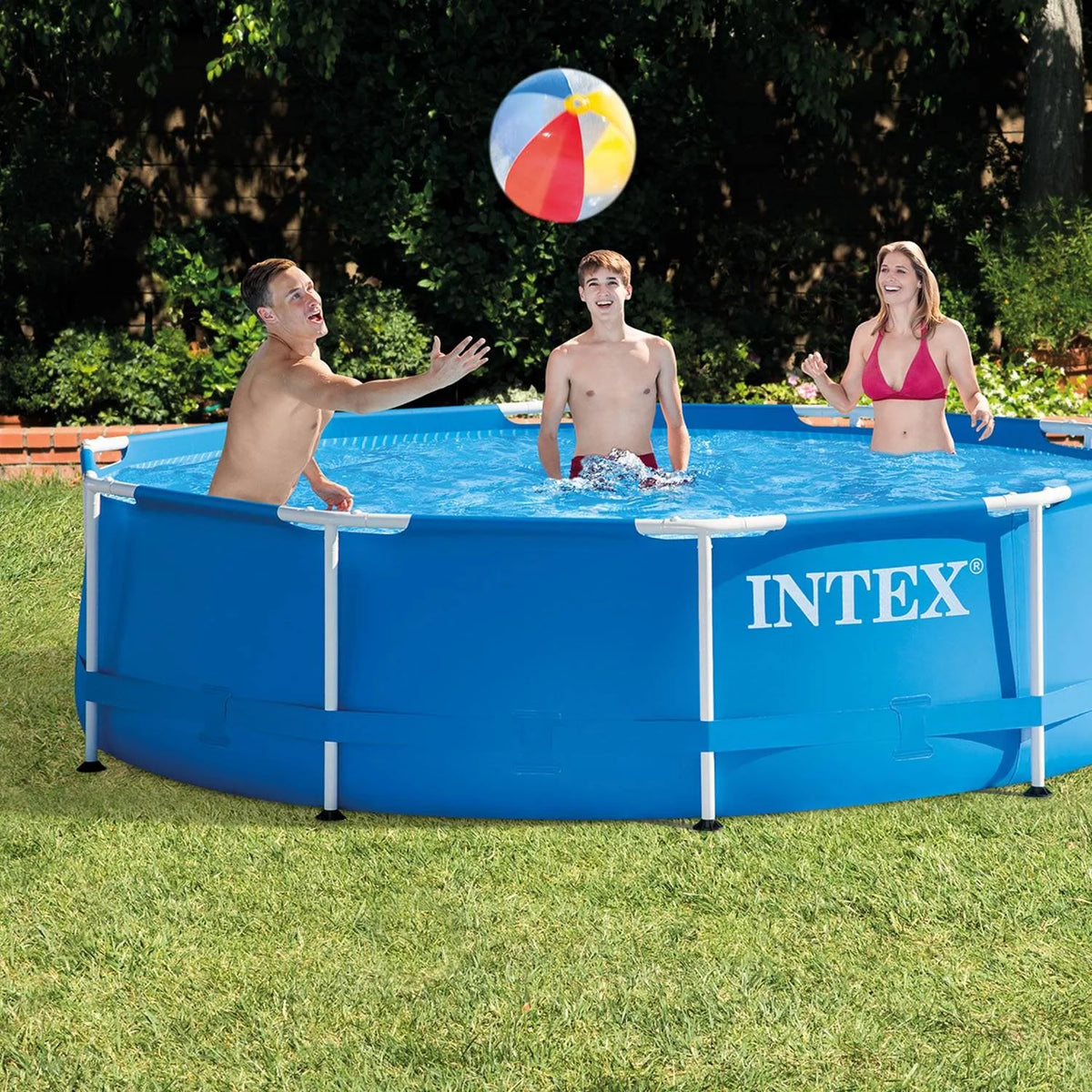 10' x 30 Metal Frame Round Outdoor Swimming Pool with Filter Pump & Cover U694