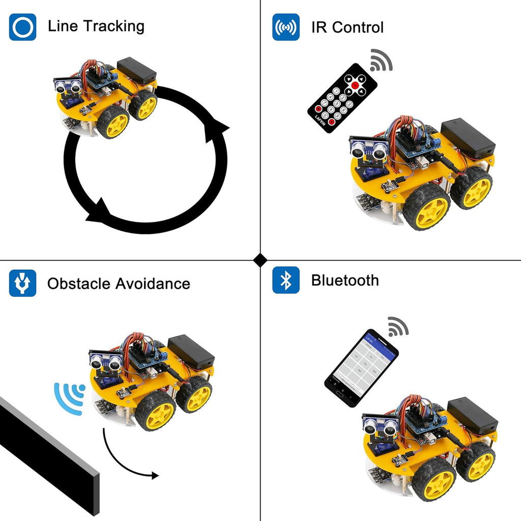 Smart Robot Car Kit with Ultrasonic Sensor and Bluetooth Module H852