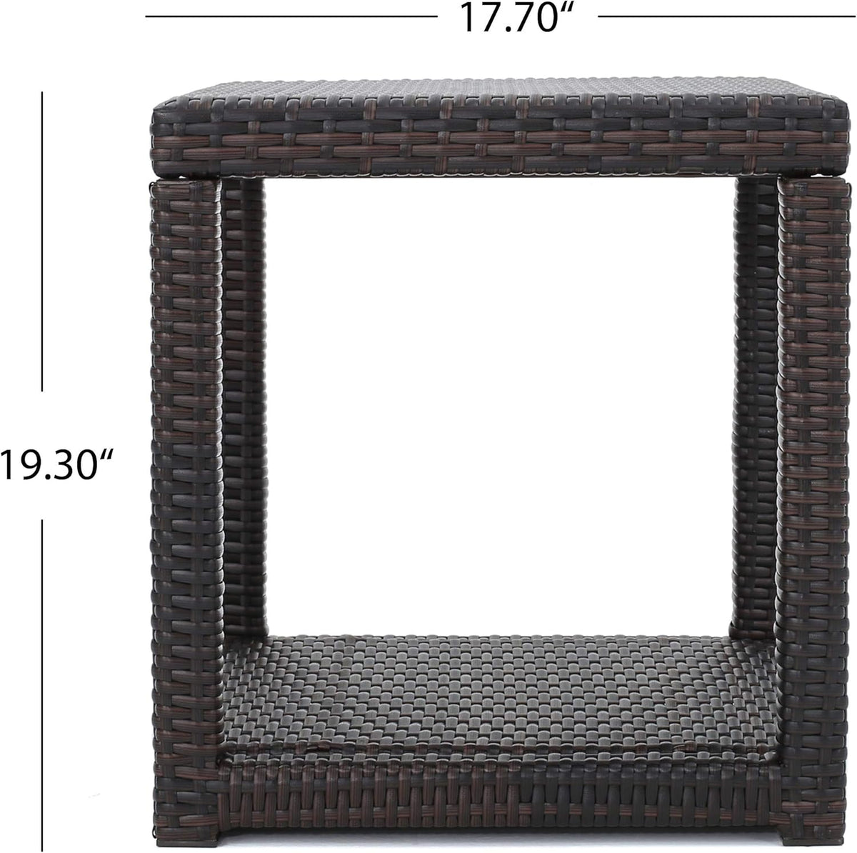 Multibrown Outdoor Wicker Accent Table Y11475
