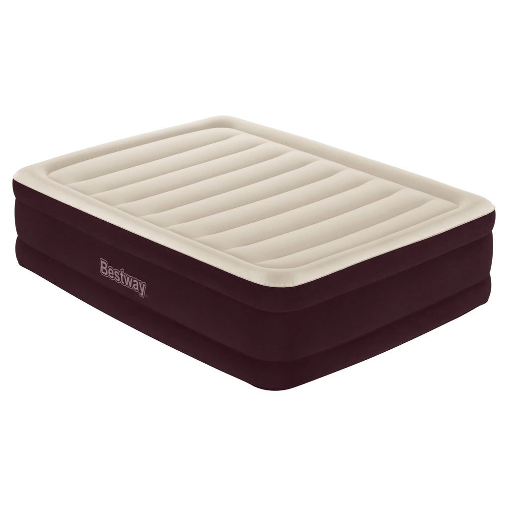 Maroon Queen Air Mattress with Built-in Pump L937