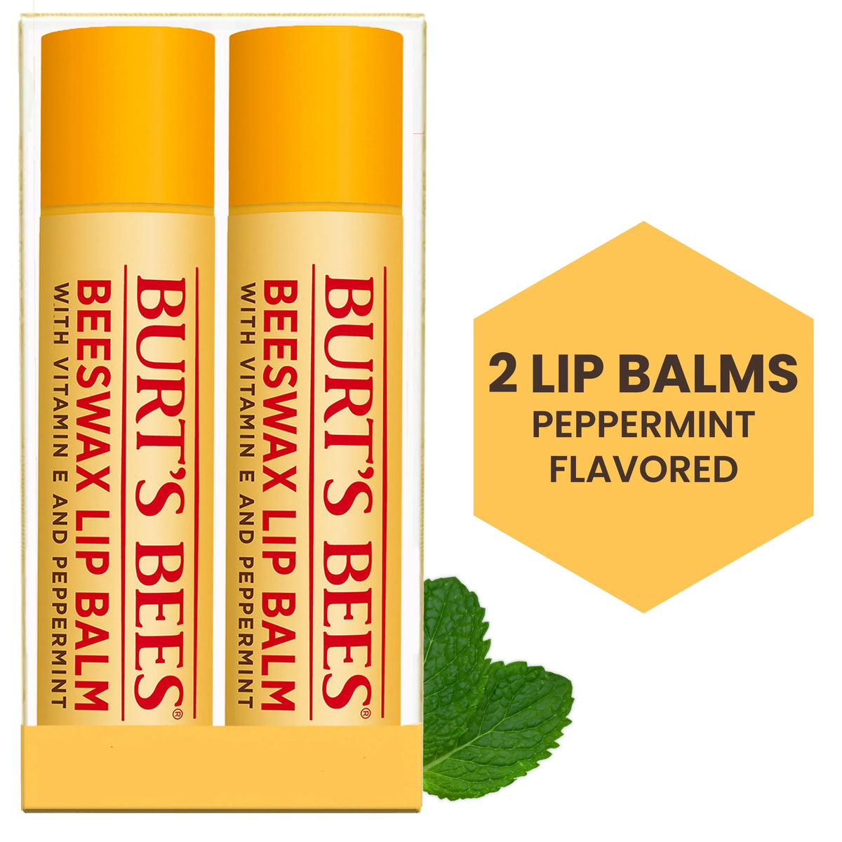 Moisturizing Lip Balm with Beeswax, Vitamin E & Peppermint Oil, 4 Count P714002