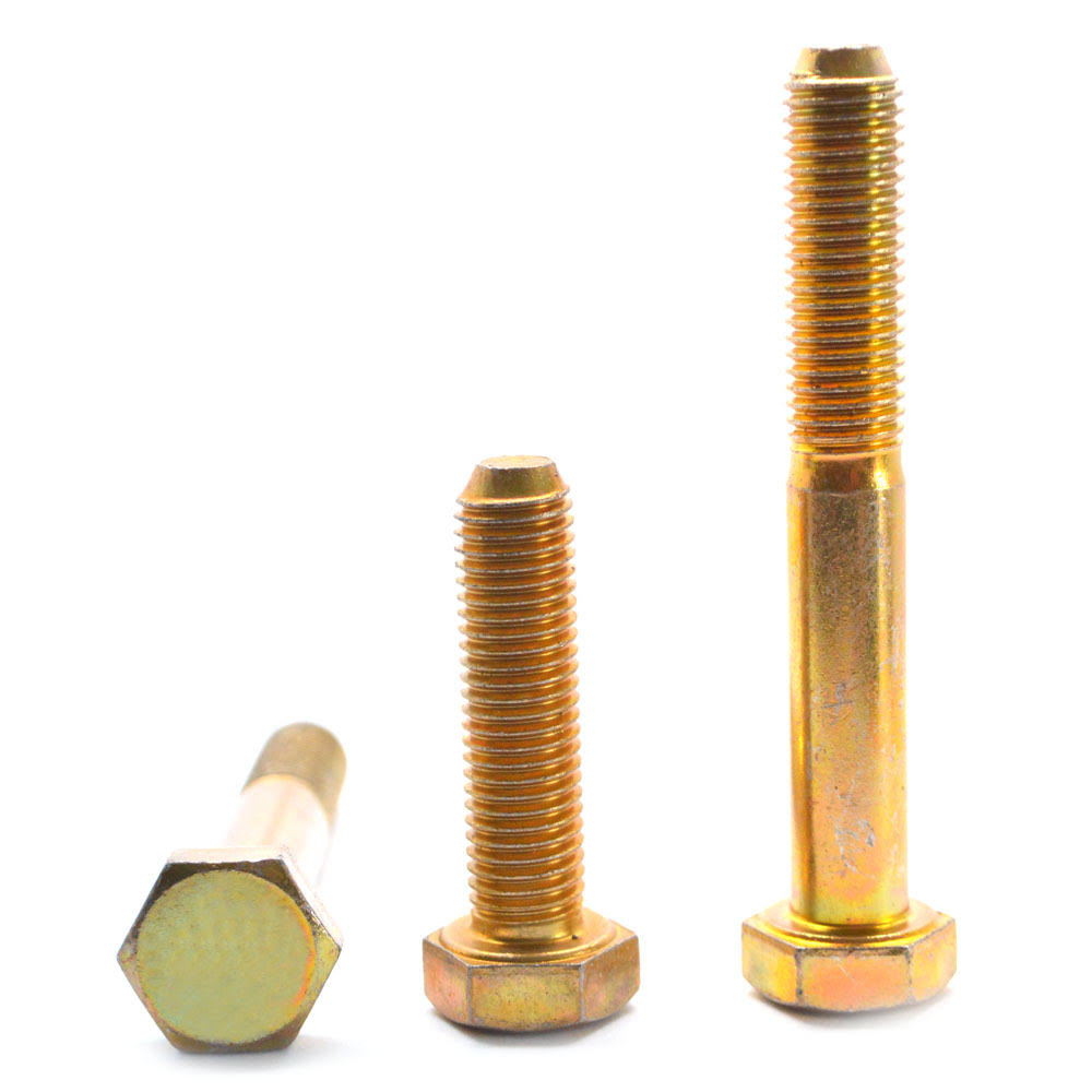 5/8x22-18 x 7 1/2x22 Fine Thread Grade 8 Hex Cap Screw Alloy Steel Yellow Zinc Plated W28343