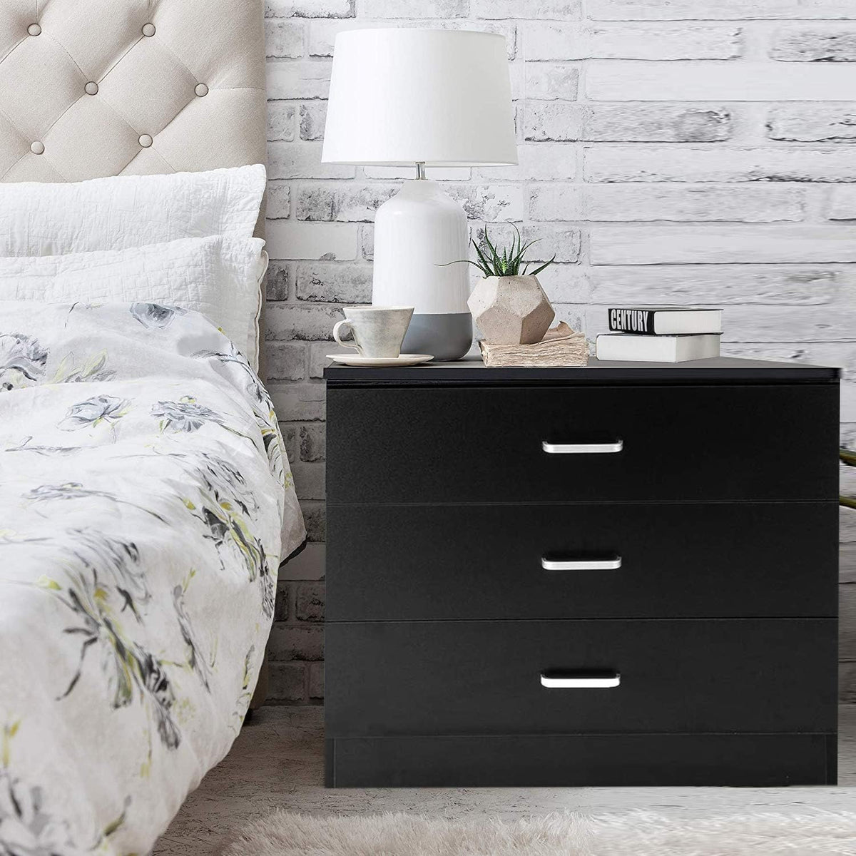 White 6 Drawer Wood Dresser I293458