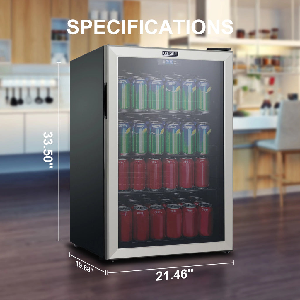 4.5 Cu ft 152 Can Stainless Steel Beverage Center Mini Fridge J88560