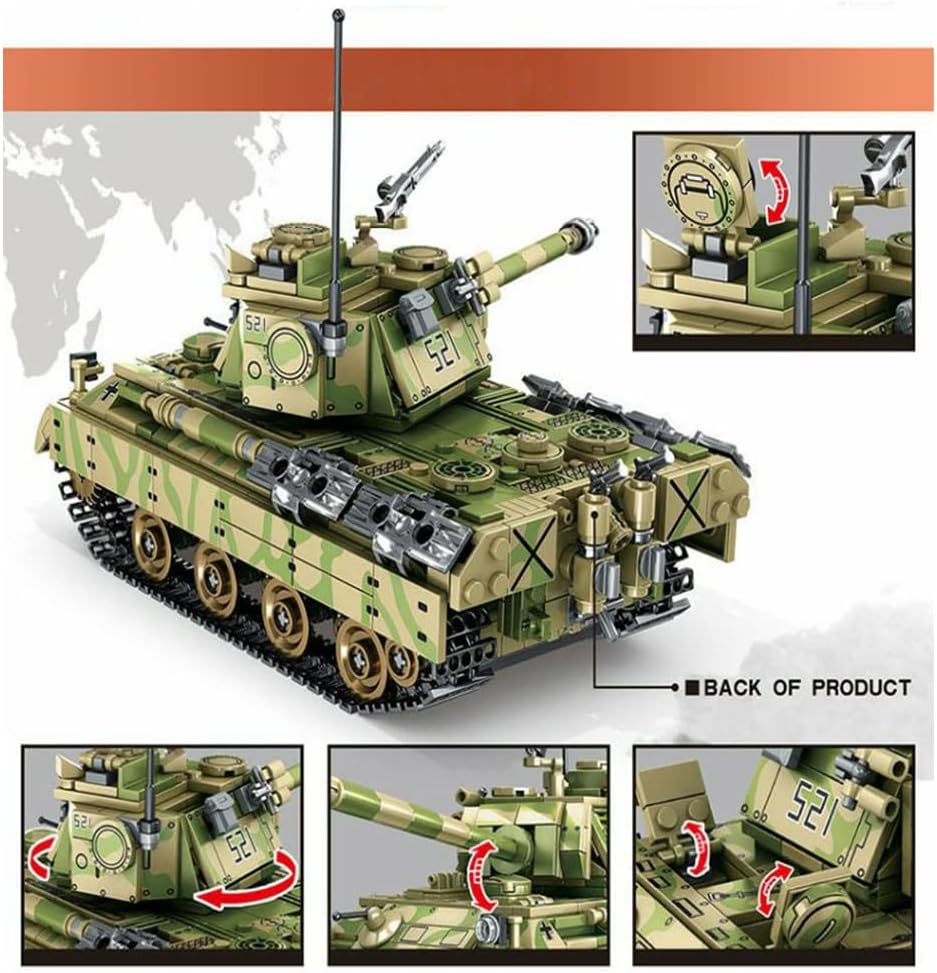 858 PCS Army Building Block Model with 6 Soldier Figures A3377
