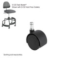 Black Set of 5 Hard Floor Casters G7519
