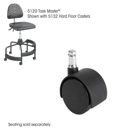 Black Set of 5 Hard Floor Casters G7519