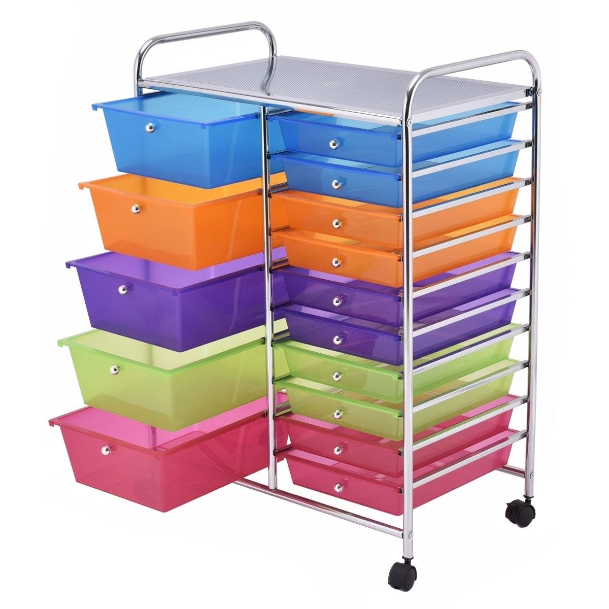 15 Drawer Rolling Cart with Wheels F63026
