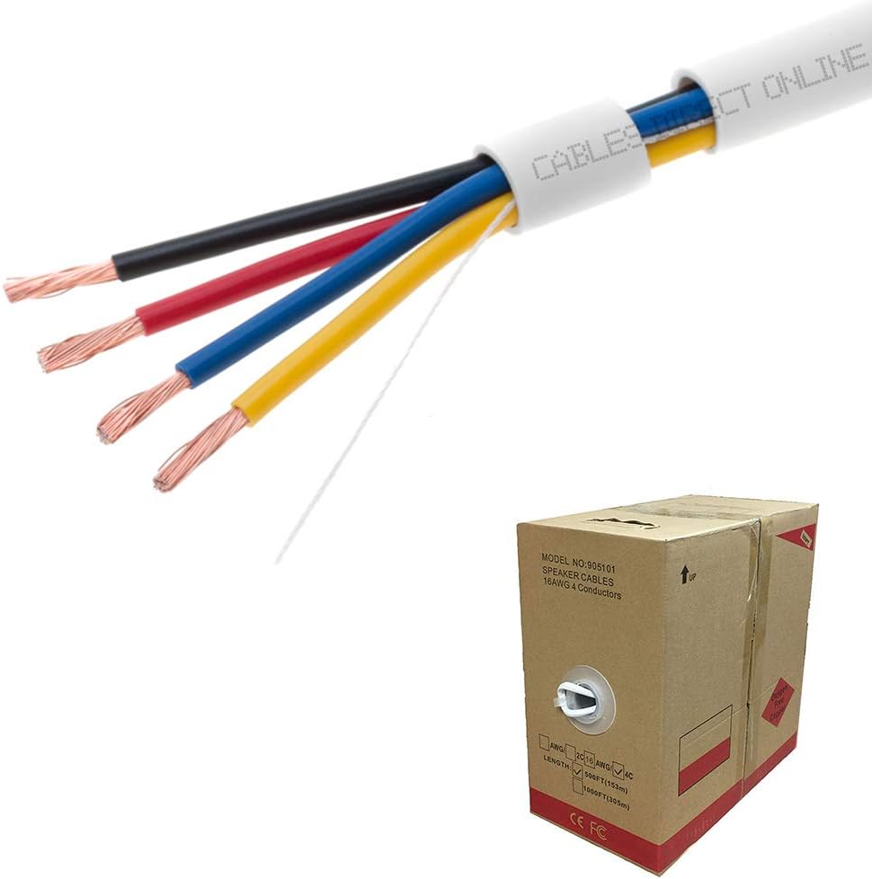 500FT 16/2 16AWG CL2 Oxygen Free Pure Copper Speaker Wire F4929