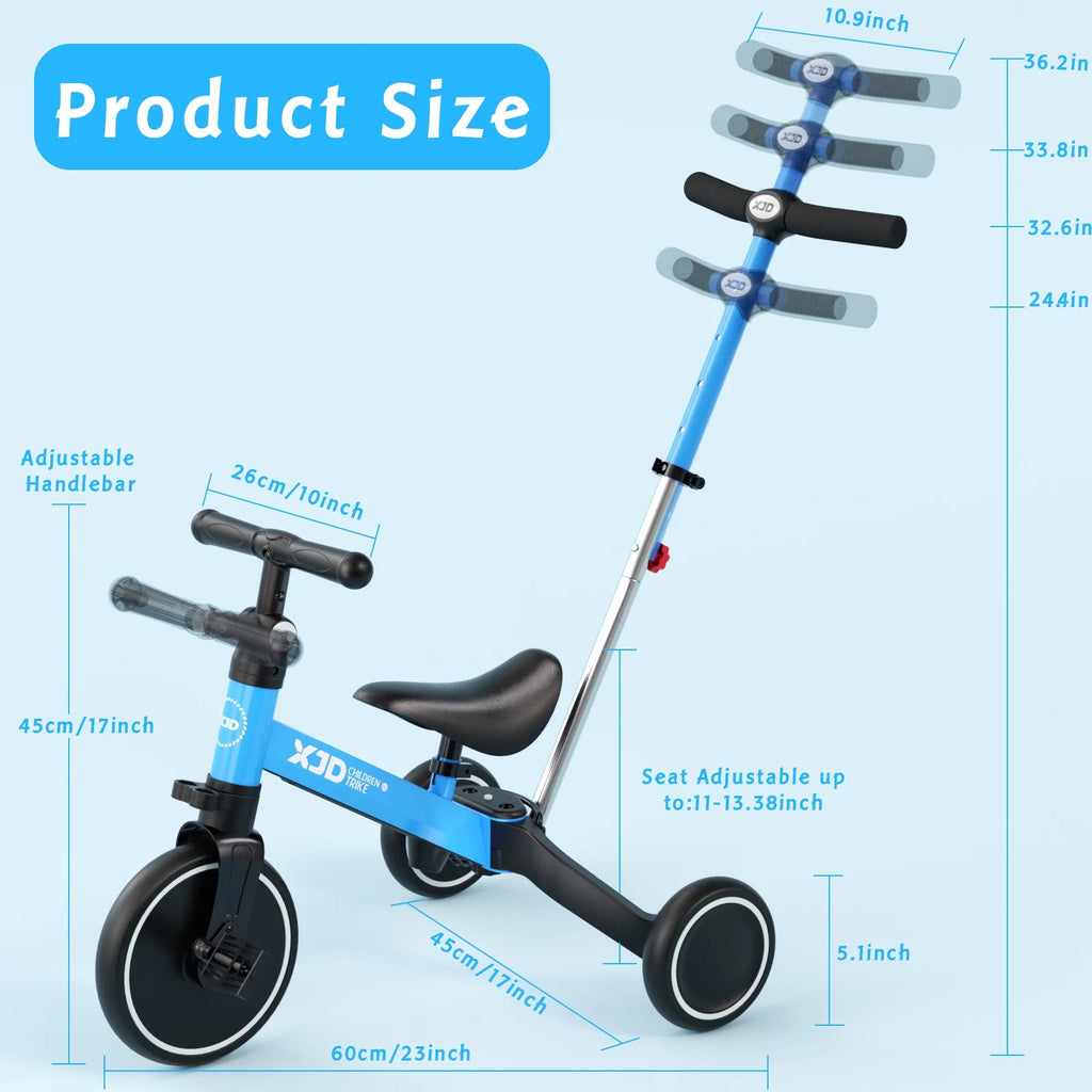 7 in 1 Toddler Tricycle with Push Handle O612069