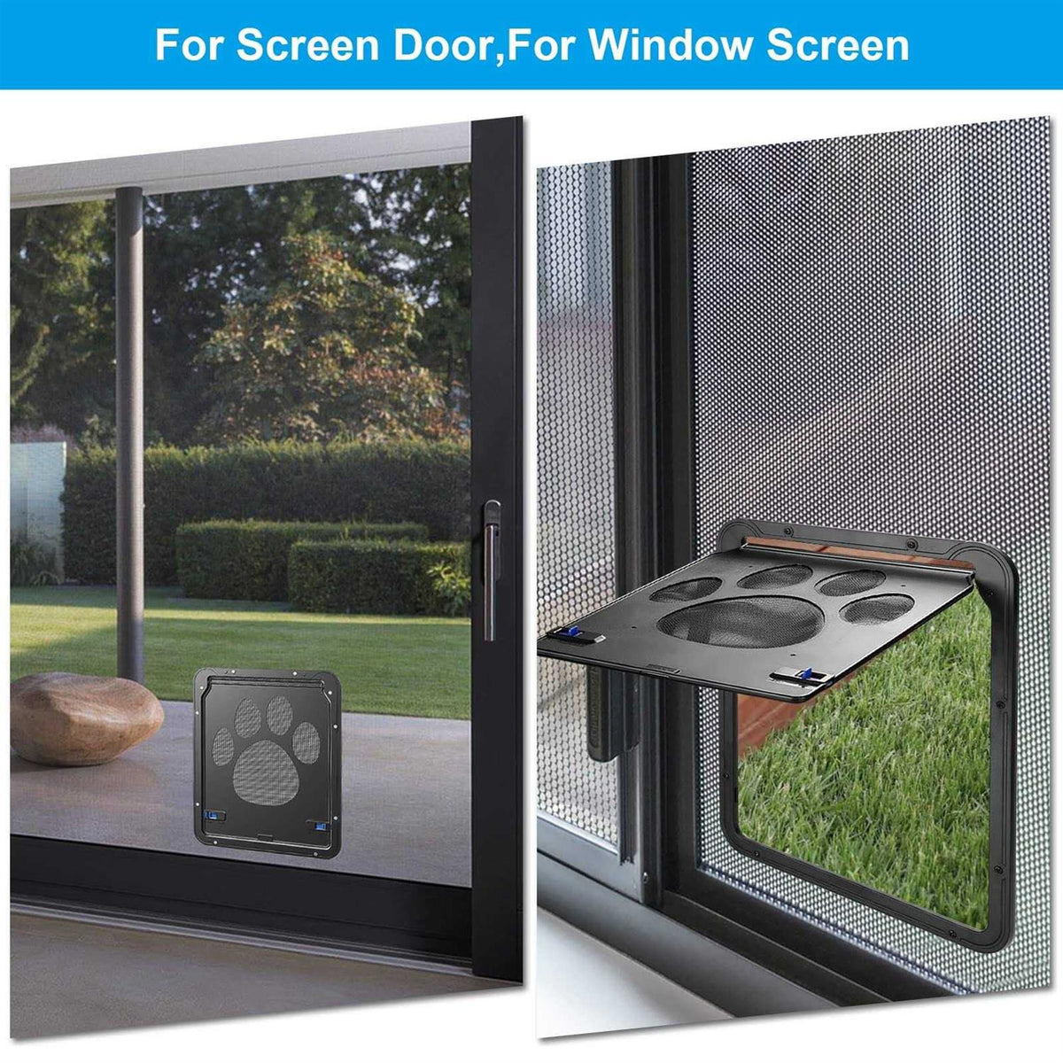 Pet Screen Door 8x10x0.4 inch Black X890