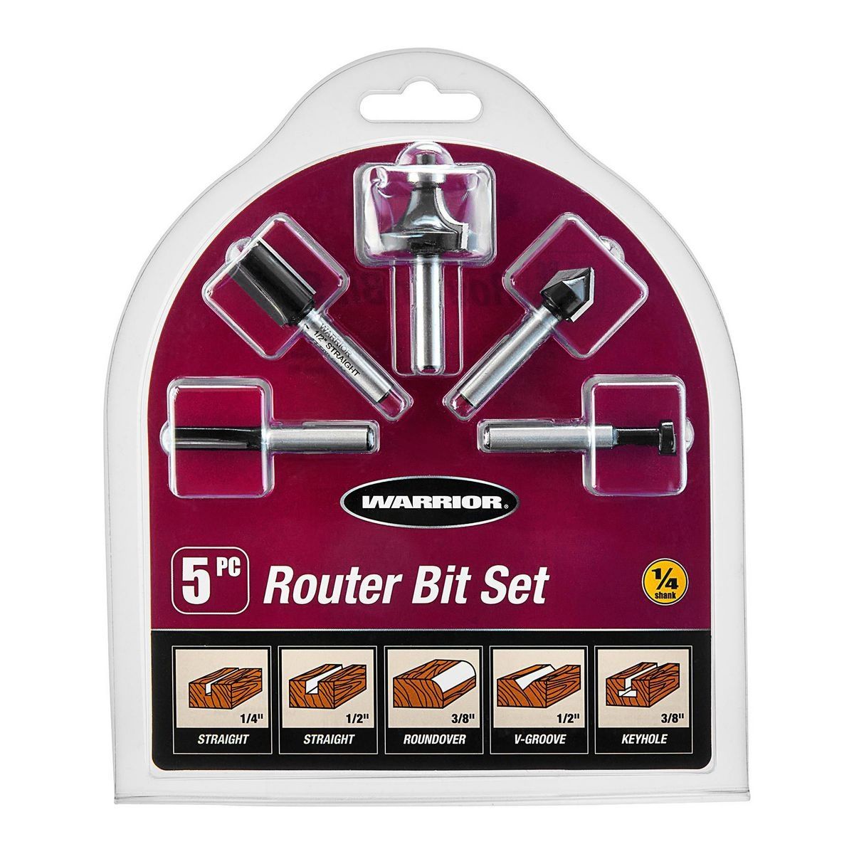 Carbide Router Bit Set, 5-Piece D894
