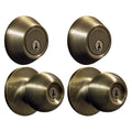 Keyed Entry Ball Doorknob and Deadbolt Combo in Oil-Rubbed Bronze, Twin Pack E9335