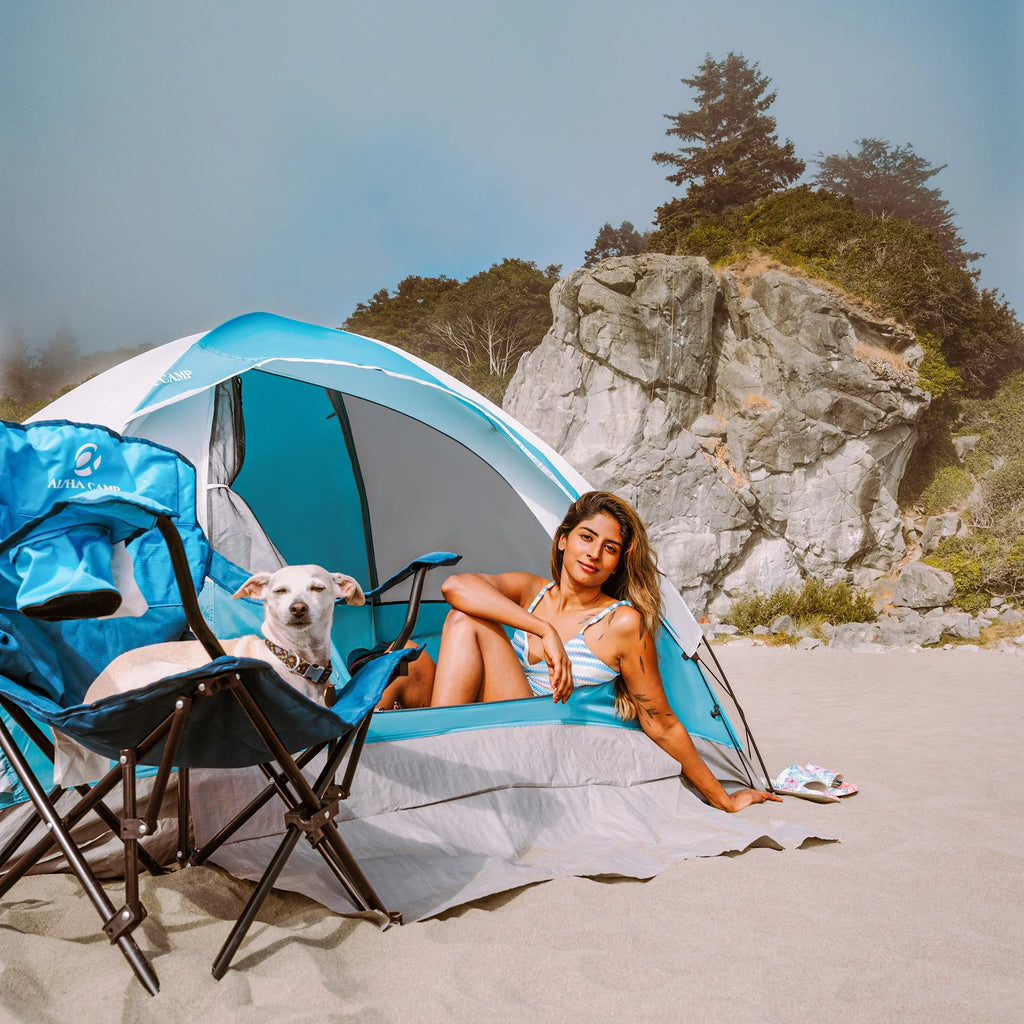 2-Person Waterproof Camping Dome Tent with Carry Bag, Blue D961460