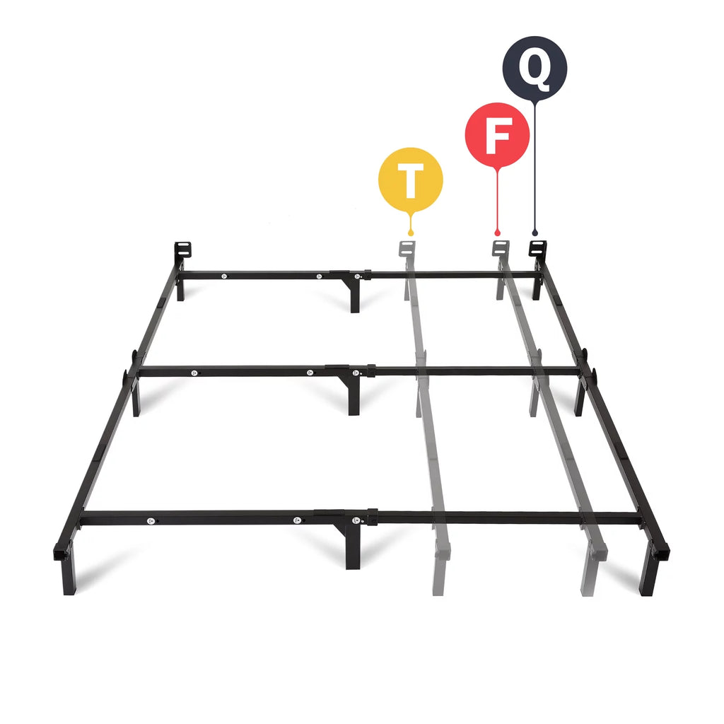 Adjustable Metal Bed Frame, Black, Twin - Queen L48830