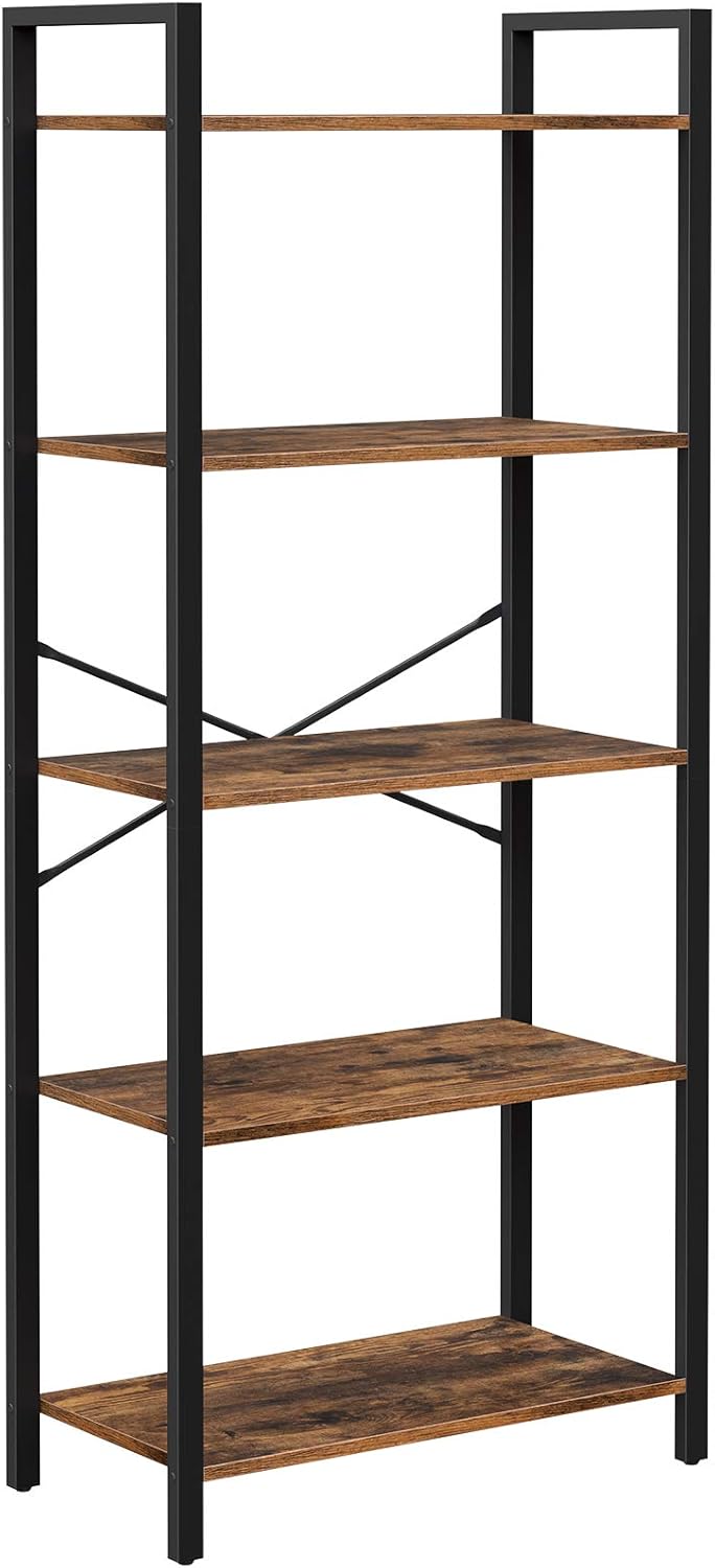 5-Tier Bookshelf with Steel Frame R630293