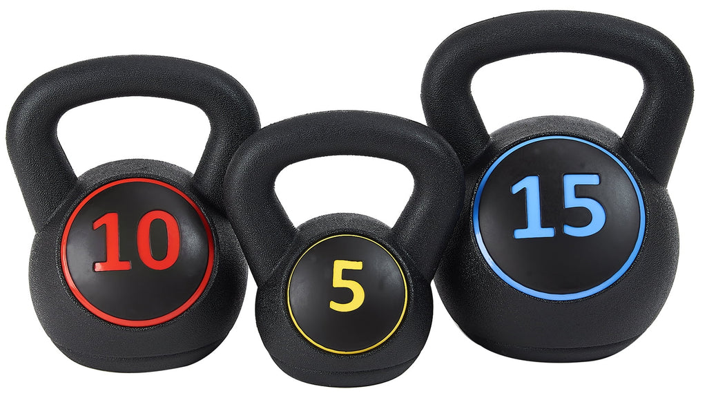 Wide Grip Kettlebell Set, 10lb 15lb 20lb Z377178